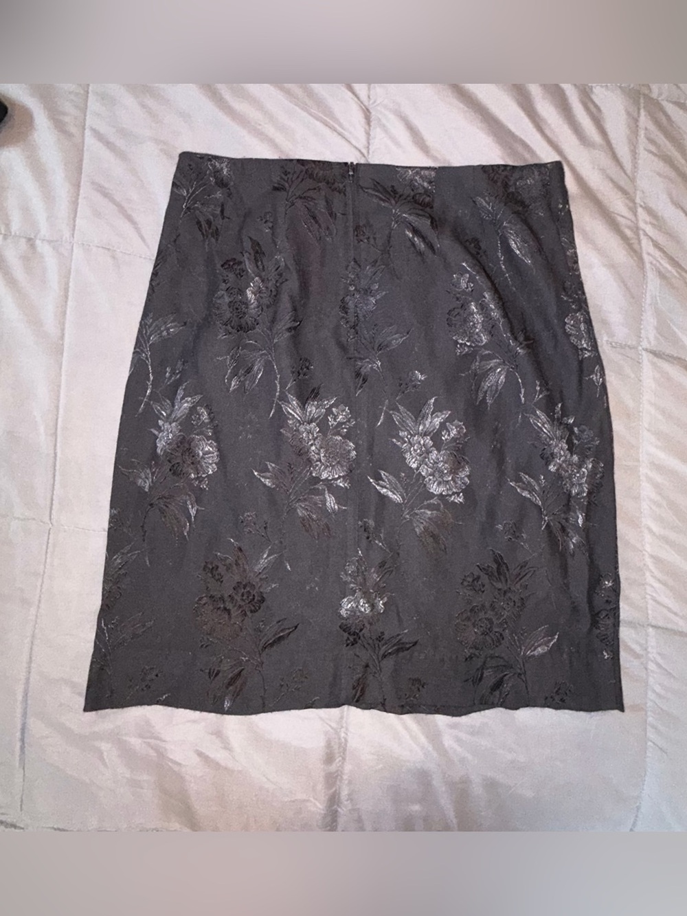Vintage Black Floral Jacquard Pencil Skirt Women’s Size 10